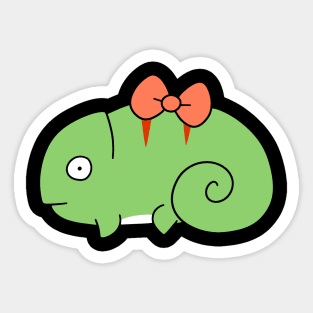 Bow Chameleon Sticker